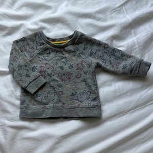 dip Charcoal Kids Sweatshirt with animal Pattern